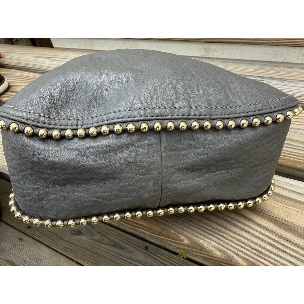 Jessica Simpson Camille Studded Hobo Bag Charcoal Gray $108 MSRP Soft